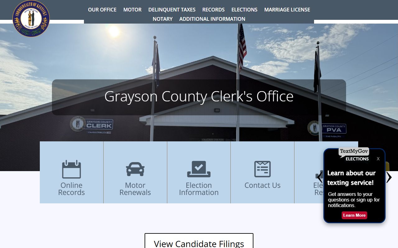 Grayson County Clerk records homepage